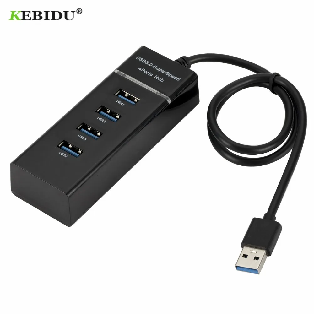 Высокоскоростной концентратор KEBIDU 4 порта USB 3 0 разветвитель для настольных ПК