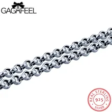 GAGAFEEL Maxi Collares 925 Tailandés Esterlina de Plata-Joyería De Los Hombres de La Vendimia Punky Regalo de La Cadena de Acoplamiento Macho Novio 3-5 Ancho Whoelsale