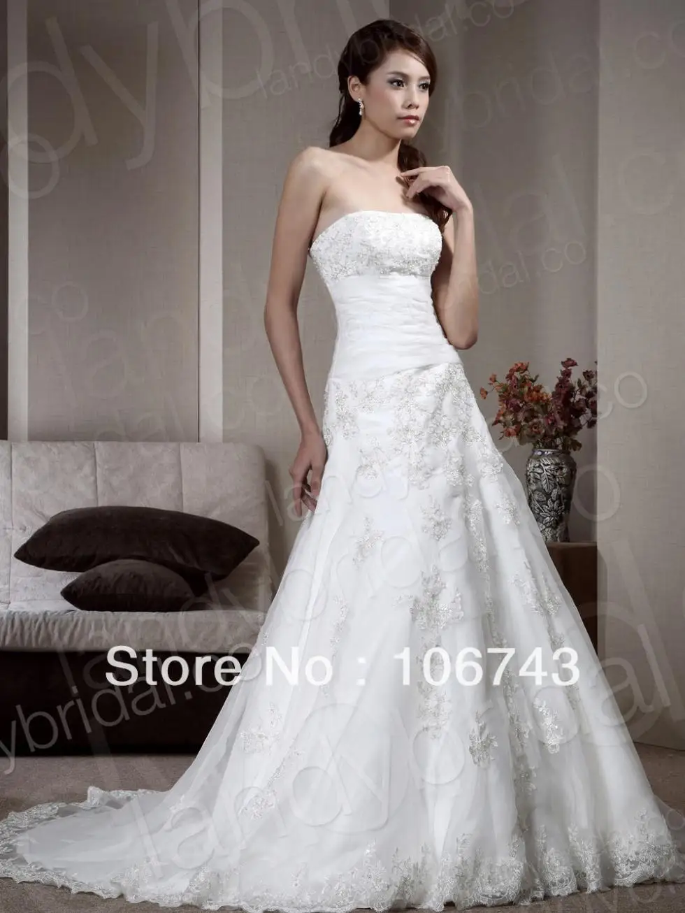 Dresses Free Shipping 2016 Strapless Drop Waist A Line Ivory Lace Dresses Free Shipping 2016 Strapless Drop Waist A Line Ivory Lace Maxi Long Bridal Gown New Wedding In From Weddings