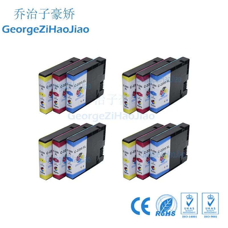 

2200XL 12PCS CMY Compatible PGI-2200 PGI2200 2200XL Ink Cartridge for Canon MAXIFY MB5020 MB5320 inkjet Printer