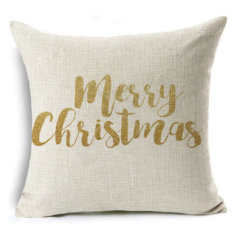 45x45 см, новогодний, рождественский подарок, чехол для подушки с рисунком лося и буквами, наволочка для дивана/автомобиля/кровати, поясная наволочка, декоративная наволочка для дома - Цвет: 3