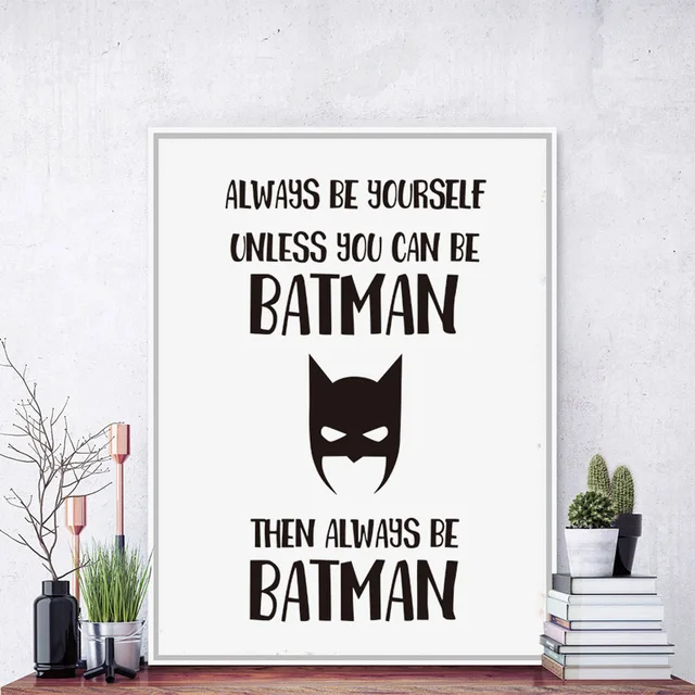 always be yourself be superhero canvas art print poster painting