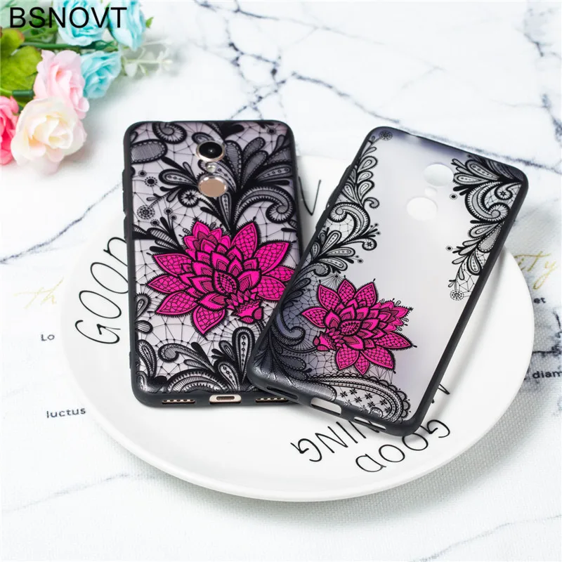 

Xiaomi Redmi 5 Case Cover TPU +PC Lace Rose Flower Case Xiaomi Redmi 5 Phone Back Cover Funda Bumper Coque Xiaomi Redmi 5