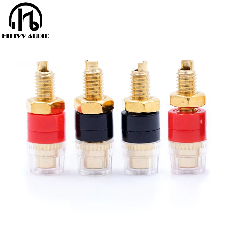 

hifi Small Crystal Stud Copper-plated speaker terminal socket Audio amplifier Posts 6mm Banana jack socket
