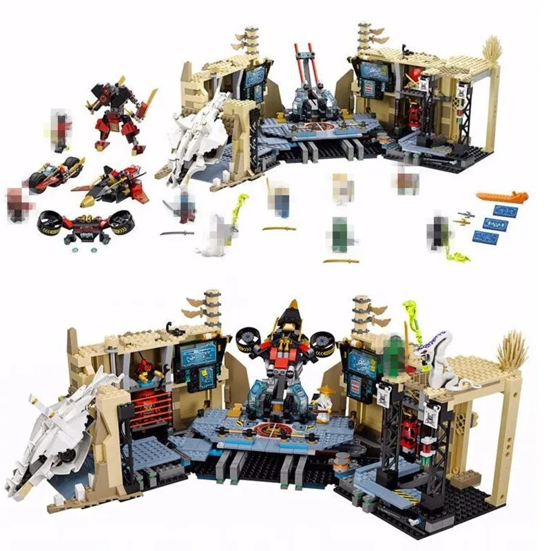 

Bela 10530 1307Pcs Ninja series Chaos Warrior Cave Model Building Blocks Set Bricks Toys For Children Gift 70596