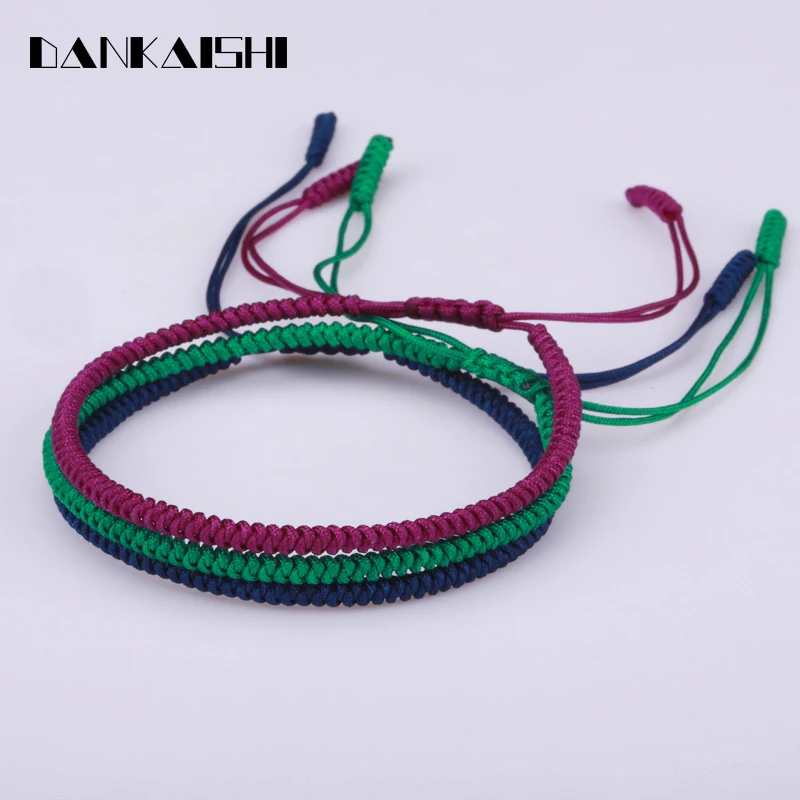 Tibetan Religion Buddha Bracelets Lucky Knot Red Green Nylon Thread