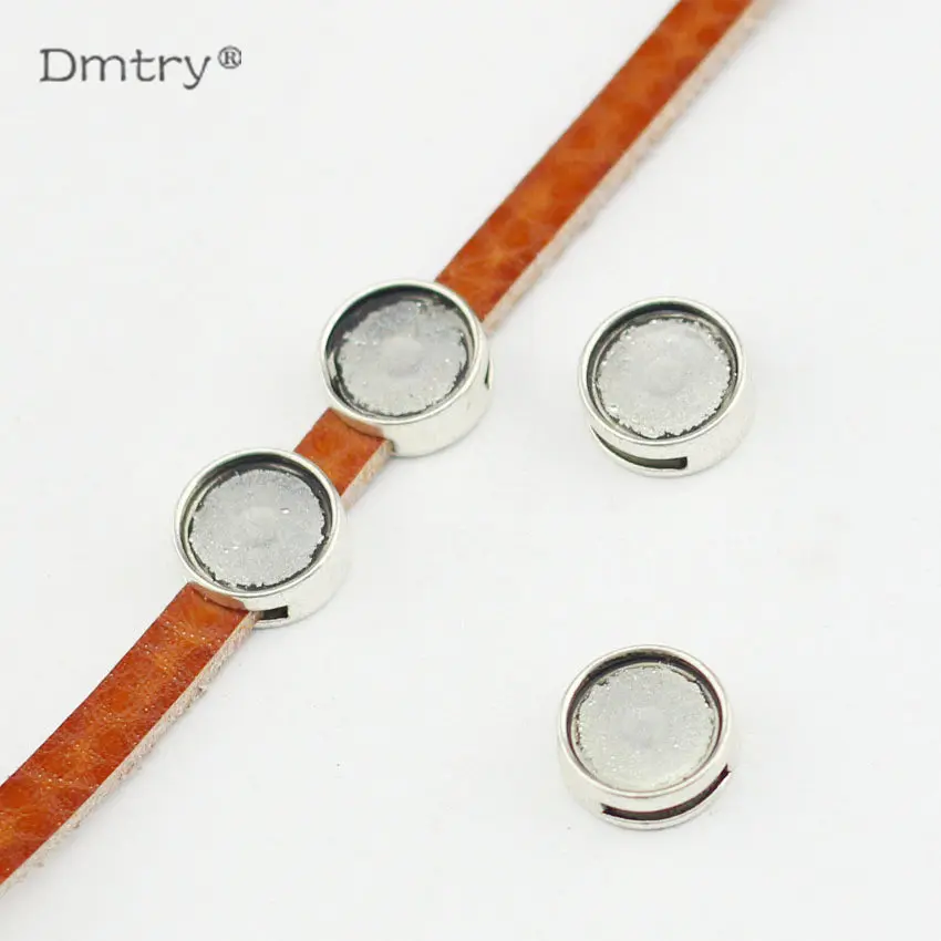 

Dmtry 10pcs Fashion Beads Cap Settings Use With 8*2mm Leather Rope For Making Bracelet Jewelry Fingding Accessories BB0022