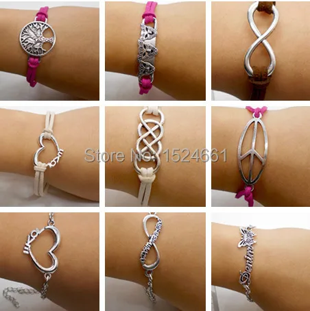 

2014 Multilayer Braided Bracelets Vintage Owl r Wings Bracelet Multicolor Woven Leather Bracelet & Bangle