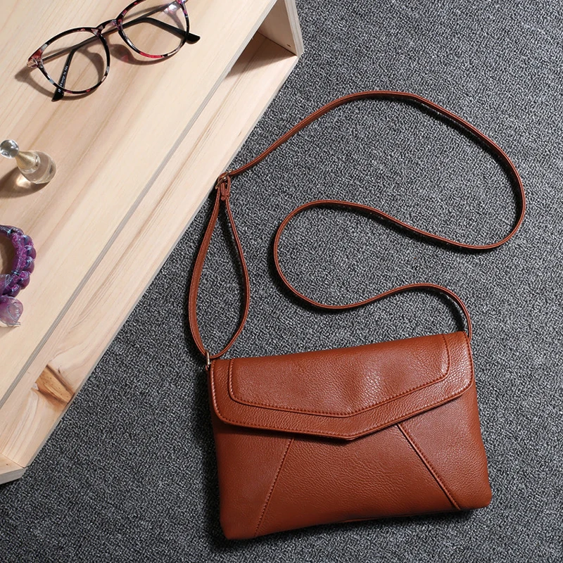 Women Clutch Cross Body Bag Ladies Vintage Leather Shoulder Messenger Slim Purse