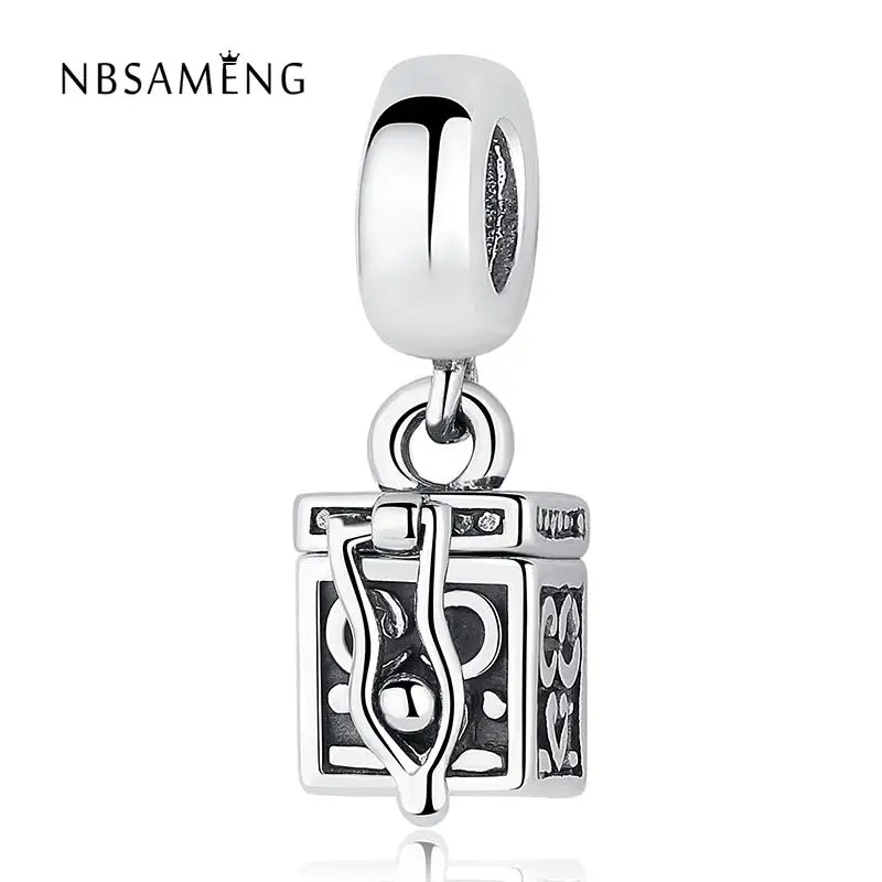 

Authentic 100% 925 Sterling Silver Charm Beads Retro Magic Music Box Pendant Fit Pandora Bracelets Bangles Women DIY Jewelry