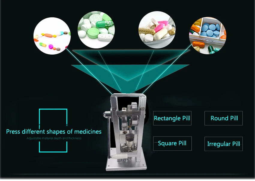 TDP-0 руководство одиночный пробойник таблеточный пресс машина(легкий ТИП)+ пробойник 2-6 мм толщина 5-10 мм диаметр диапазон 30-50 зерна/мин
