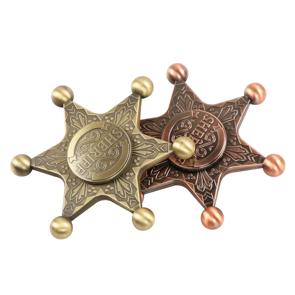 

3~8 minutes Fidget Spinner Newest SHERIFF Smooth High Speed Metal Hand Spinners Fidget Toys Spiners Finger