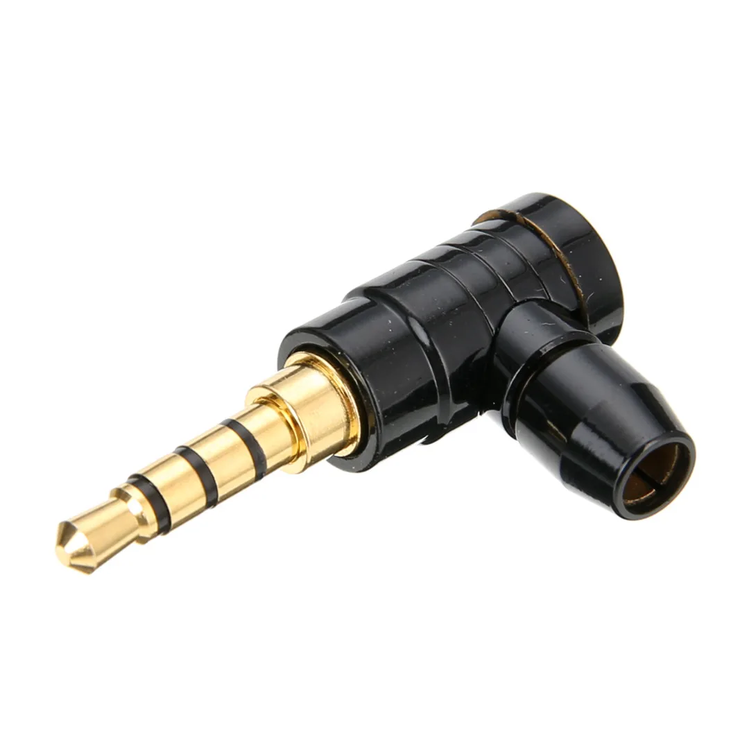 3.5mm Stereo 4 Pole Audio Adapter Gold Plated L Shape 90 Degree Right Angle Male Jack PlugSpeaker Adapter Converter
