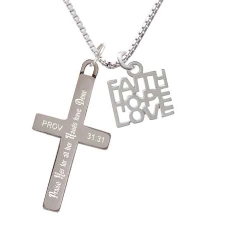 Faith Hope Love - Praise Her - Cross Necklace (1)