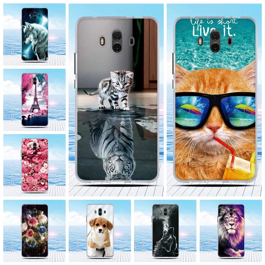 Чехлы для Huawei Mate 10 мягкий силиконовый чехол из ТПУ 3D задняя крышка искусственная |