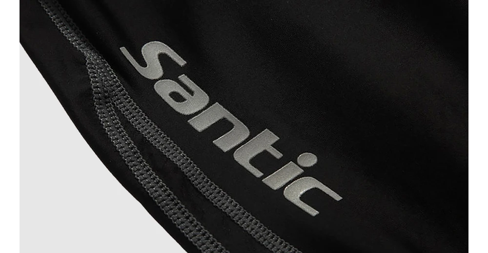 Мужские длинные штаны Santic для велоспорта, мягкие 4D накладки, Осенние, ранние, зимние, дышащие, для езды на велосипеде, велосипедные штаны, полная длина, черные MC04015