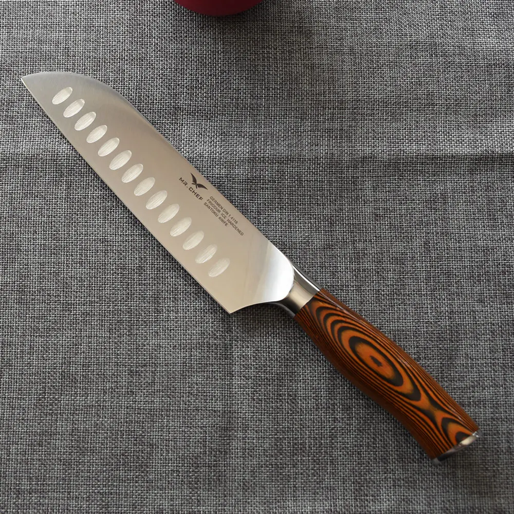 Professional 7Inch Santoku Knives Japanese Multi Kitchen Chef Knife High Carbon German Steel Pakkawood Handle Home Cooking Tools Professional 7Inch Santoku Knives Japanese Multi Kitchen Chef Knife High Carbon German Steel Pakkawood Handle Home Cooking Tools