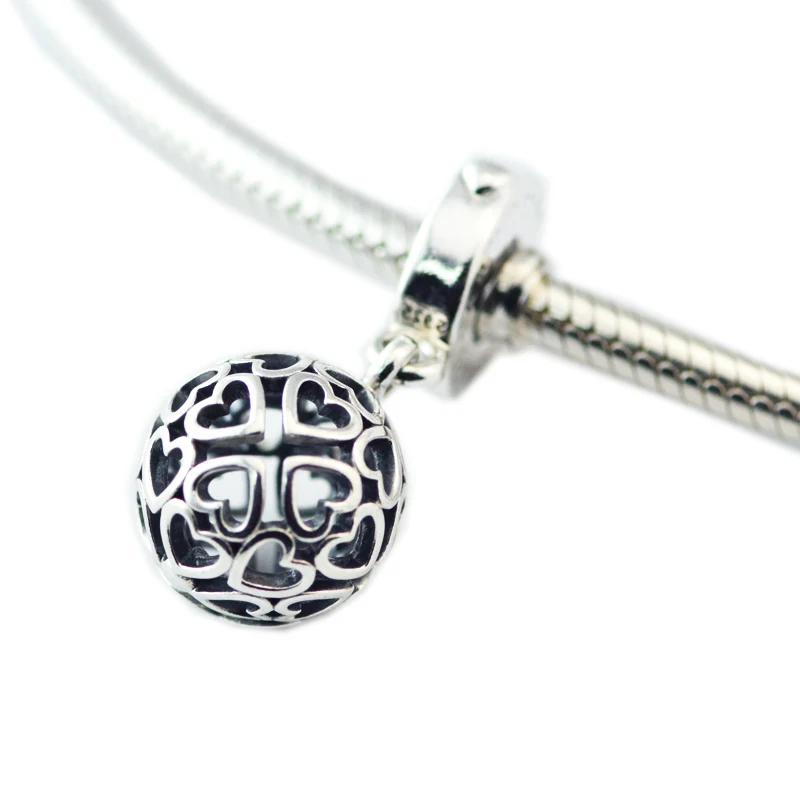 

DIY Beads Charms Silver 925 Original Bracelet Sterling-Silver-Jewelry Harmonious Hearts Bead for jewelry Berloque Perles