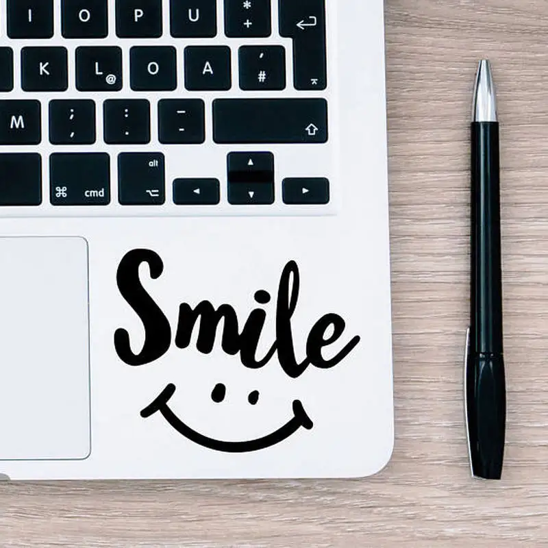 Cute Smiley Face Stickers Removable Laptop Macbook Decals Art Mural in