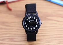 Boy gift simple canvas waterproof sports quartz watch multicolor girl watch men’s electronic watch clear big number