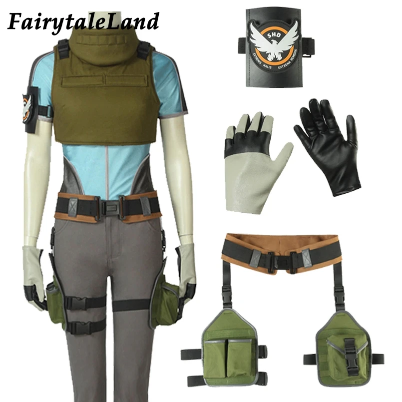 

Tom Clancy's The Division 2 cosplay Accessory Shirt Costume Belt Female Character Props Women warrior Barcer Vest Outfit Gloves