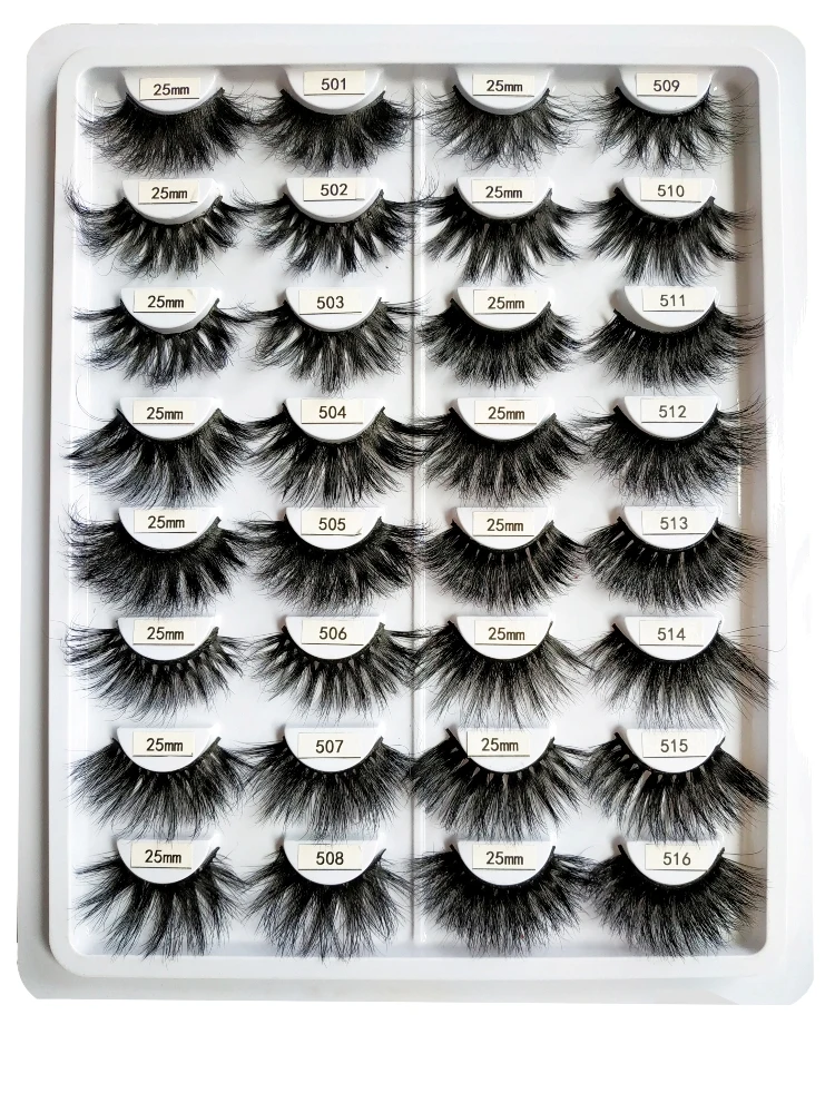 

HEXUAN 5dmink 25mm long Eyelashes Natural false 100% Cruelty Free full strip lashes for makeup beauty custom box private lable