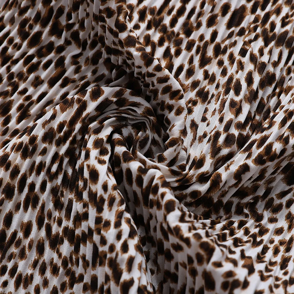 Женская летняя модная леопардовая юбка с эластичной талией, винтажная свободная длинная юбка трапециевидной формы, Повседневная Прямая поставка f10