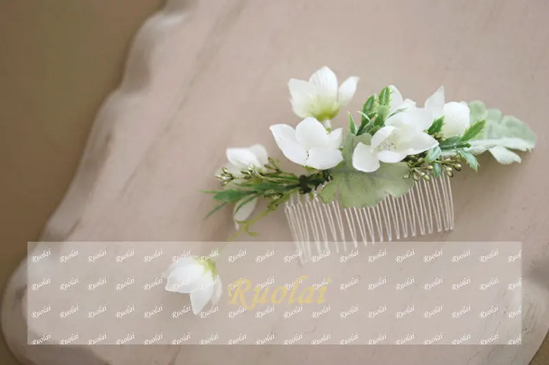 Новое поступление Свадебная повязка на голову для невесты аксессуары для волос Расческа цветы листья Головные уборы подружек невесты