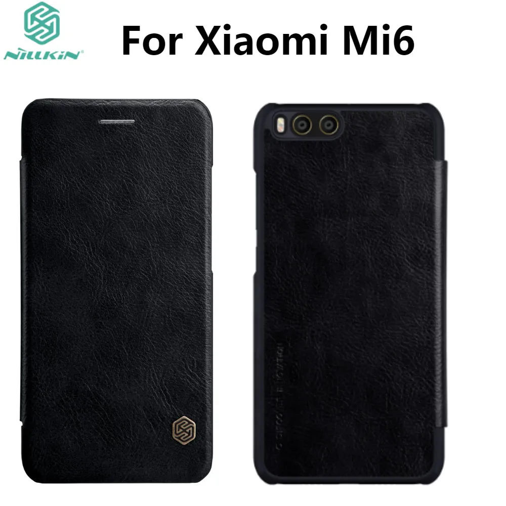 Xiaomi Mi6 جلد حالة NILLKIN تشين سلسلة محفظة فليب غطاء لحالة Xiaomi Mi6 M6 حقيقية جلد الوجه حالة الهاتف غطاء