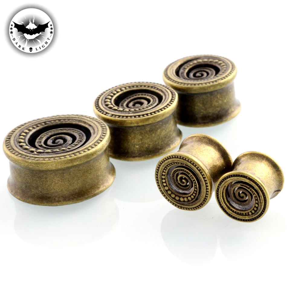 Dark Light 1Pair Bronze Copper Ear Tunnel Reamer Ear Dilators Gauges