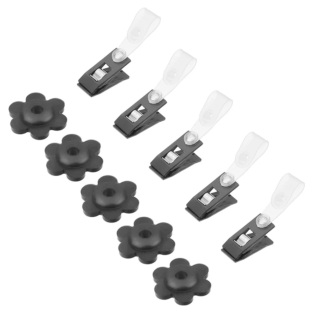 

5 Pairs Easy Install Anti-wind Banners Accessories With Clips Practical Flag Stoppers Set Tools Outdoor Rubber Black Garden Yard