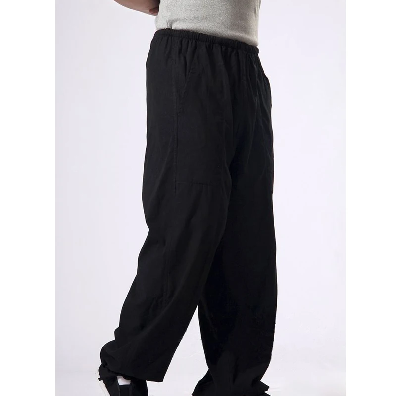 Men Kung Fu Tapered Trousers Pants Tai Chi Gym Harem Martial Arts Cotton  Black  Wish