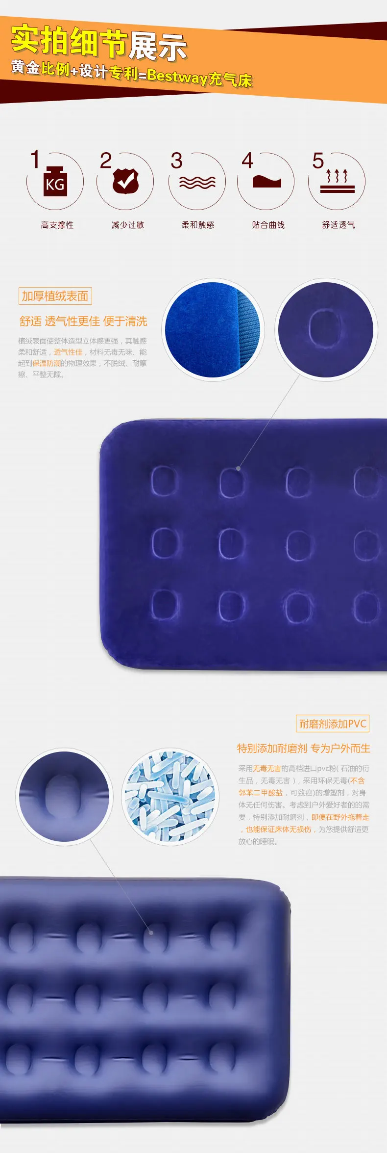 Cama de ar Esteira de ar Almofada de ar Bestway Rainha Tamanho Reuniram 80 x 60 8.5 Rápida Carga-descarga Inflável Bomba wz 67555 203x152x22cm 34 High Quality Esporte e Lazer