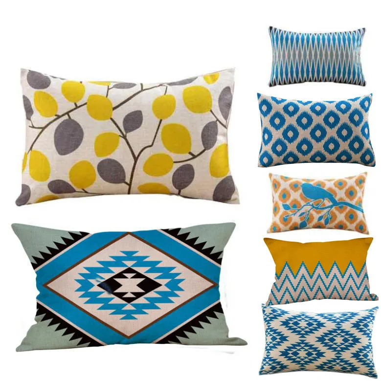 

Rectangle Geometric Printing Pillow Case Cafe Home Decor Cushion Covers Decorative Pillows For Sofa Seat Cushion Cover
