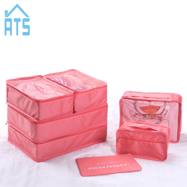 7 Pcs/Set Travel Home Luggage Storage Bag Clothes Storage Organizer Portable Pouch Case Summer Waterproof Tidy Organizer Bra Bag