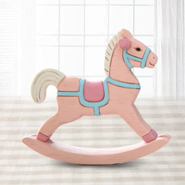 1pc colorful painted horse hand carved balance rocking horse wooden