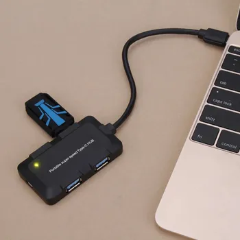 

USB C HUB Type-C to 4 port USB 3.0 High Speed USB Hub support transfer rates up to 5Gbps For Laptop MacBook Mac