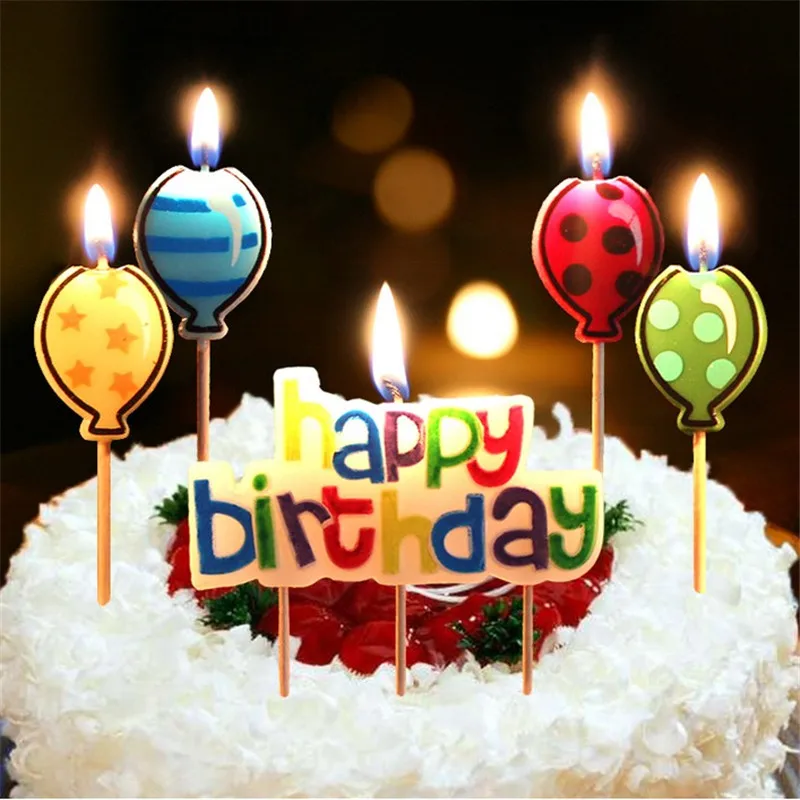 5pcs Happy Birthday Candle Cake Candles Cake Topper Birthday Cake