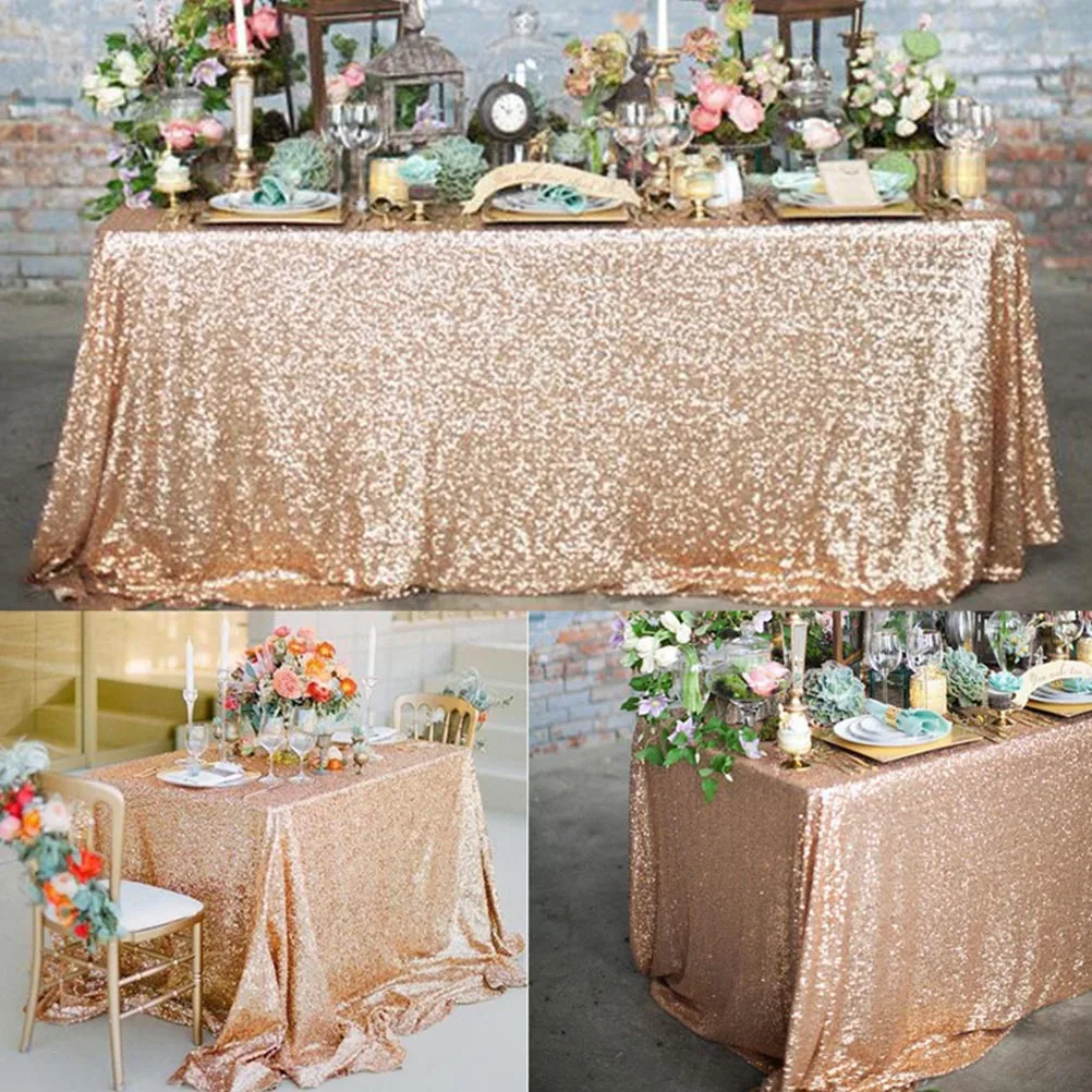 

30x180cm Sparkly Rose Gold Sequin Table Runner For Wedding Party Christmas Table Runner Tablecloth Home Decoration Accessories