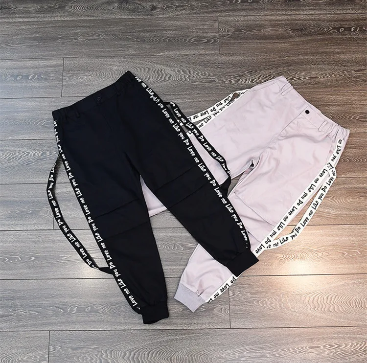 Cinta Hip Style Casual Hop Extraíble Nueva Pantalones Para Negro Hombres Ideas Streetwear Hombre gris Moda 2018 Brand Street OWqUzWxw6B