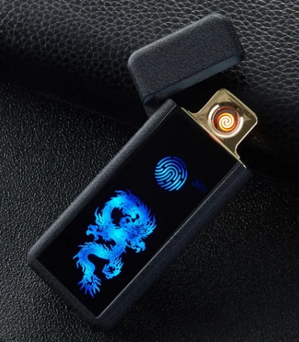Полноэкранная электронная USB Зажигалка вольфрама турбо Зажигалка для курения - Цвет: matte black dragon