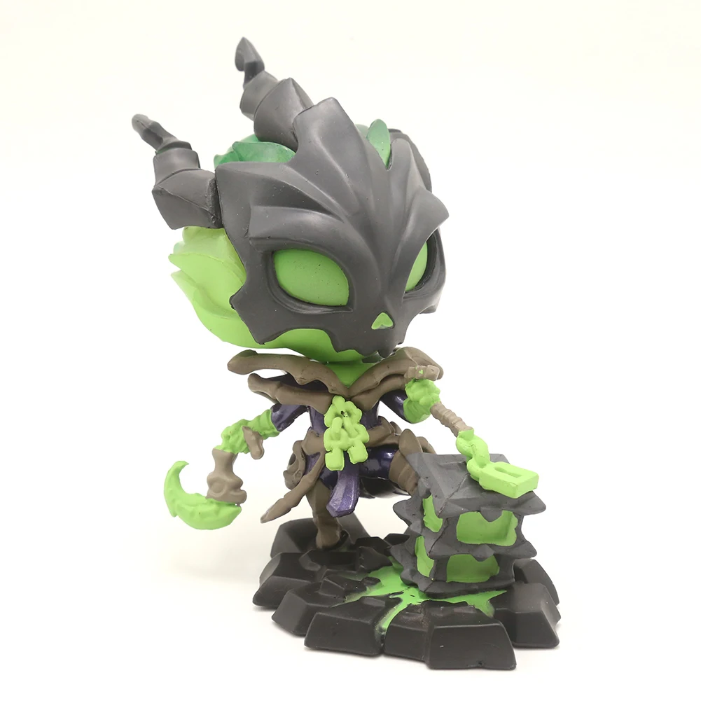 ELBCOS jax jinx Leona Gragas Kha'Zix Darius thresh Heimerdinger Lulu Tristana Poppy Nautilus 10 см/3,9 ''фигурки модель игрушки - Цвет: 13 Thresh Green