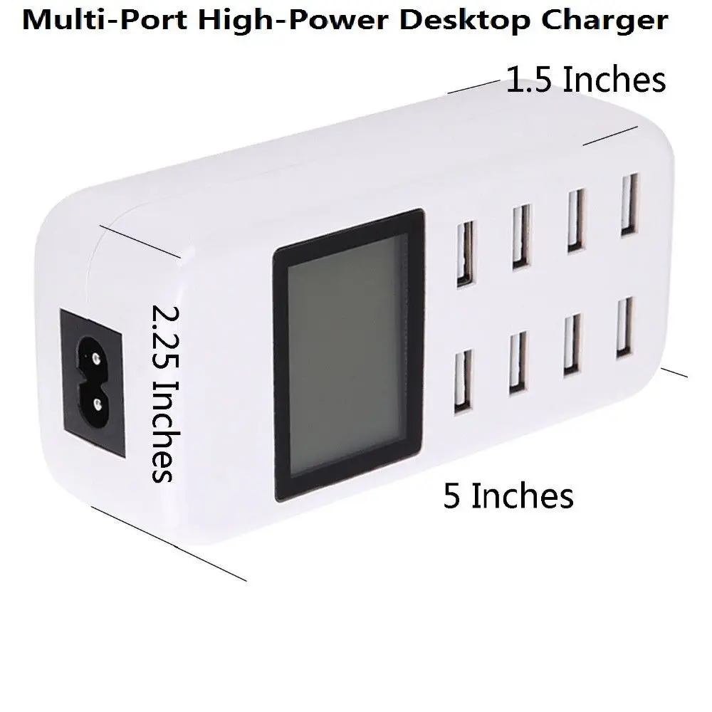 5 فولت 2.1a الولايات/eu 8 منافذ usb الجدار شاحن hub حوض شحن lcd للهواتف الذكية um أقراص