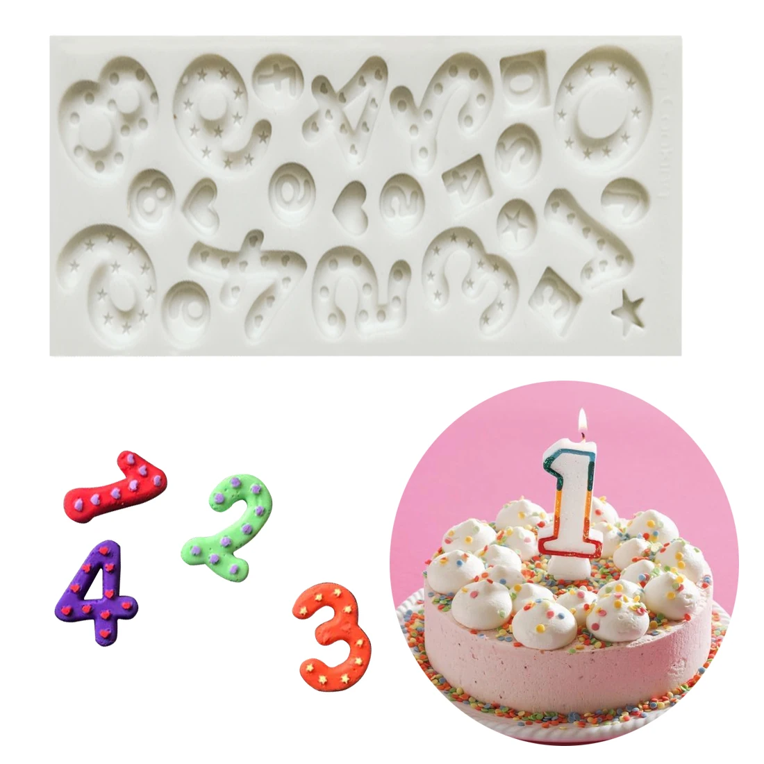 Buy DIY Number Silicone Mold Fondant Birthday Cake Decorating Tools Bakeware