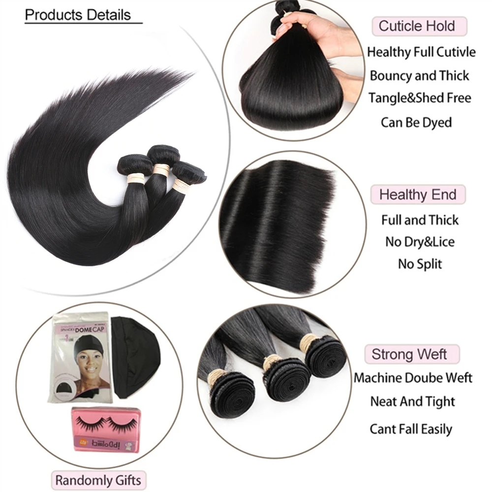 Beaudiva-Hair-Pre-colored-Brazilian-Hair-Straight-Hair-3-Bundles-100-Human-Hair-Bundle-With-Closure__