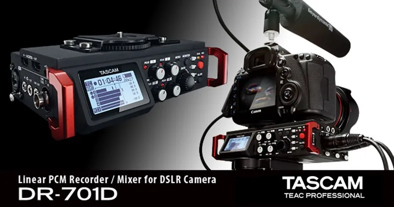 Tascam DR-701D линейный PCM рекордер/микшер для DSLR камеры SMPTE Timecode портативная аудио система видео производство