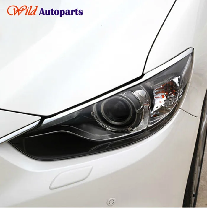 2pcs Chrome Front Head Light Eyebrow Eyelid Moldin...