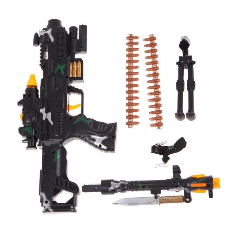 Новая игрушка для детей, военные штурмовые пулеметы со звуком, мигающие огни, Подарочный игрушечный пистолет для детей, для мальчиков и девочек, Outdoro, спортивный детский