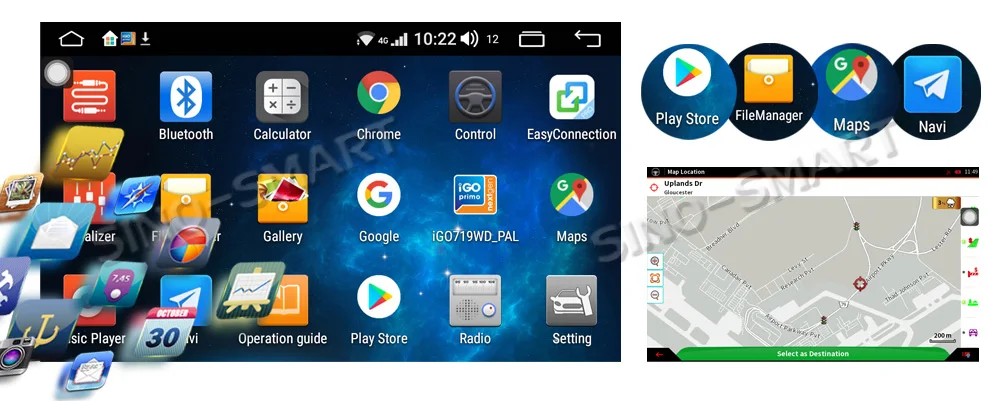 Sinosmart Android 8,1 2Din ips/QLED 2.5D экран автомобильный gps радио навигации плеер для Защитные чехлы для сидений, сшитые специально для Toyota Corolla влево/вправо для вождения