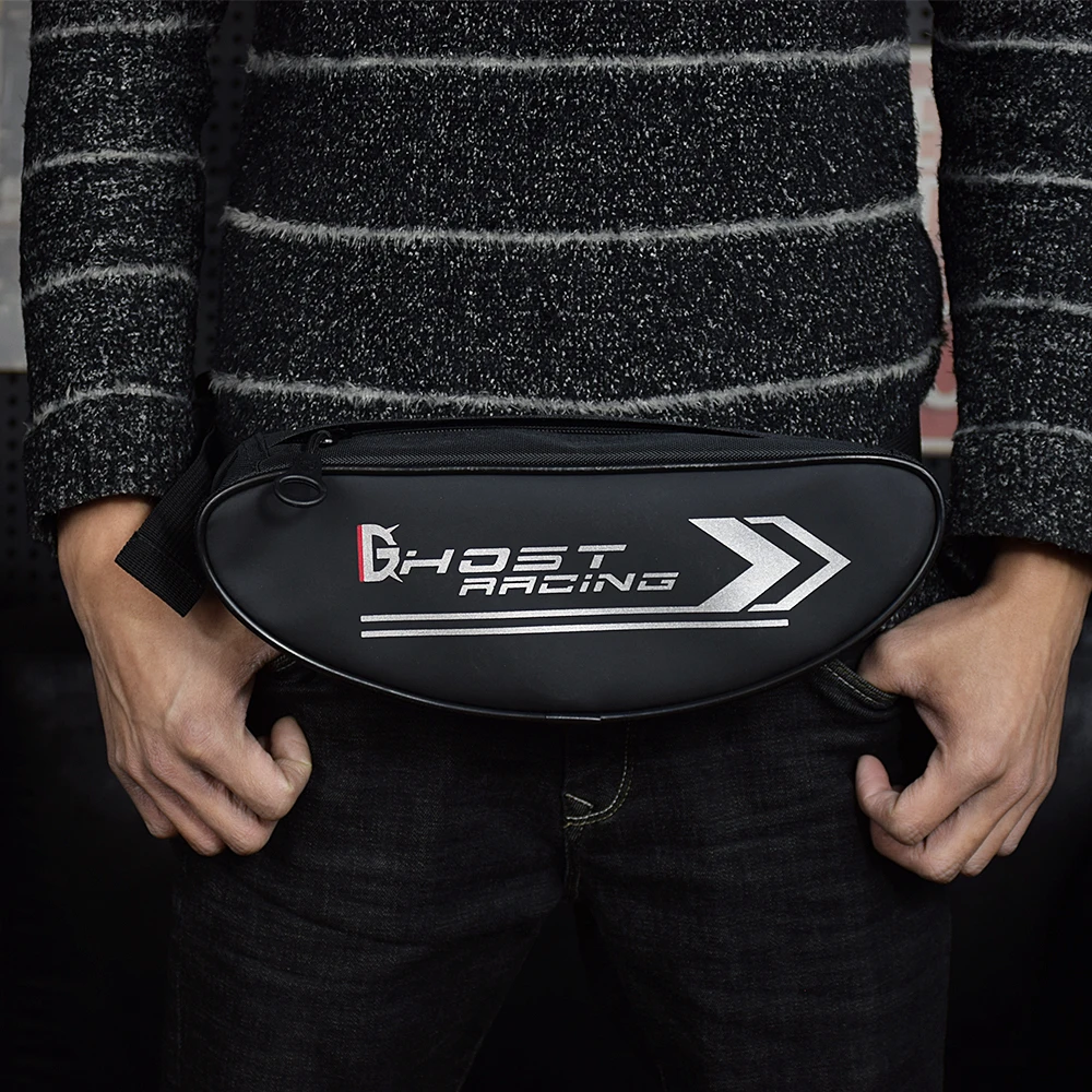 Мужская черная сумка на руль для мотоциклистов Ghost Racing водонепроницаемая